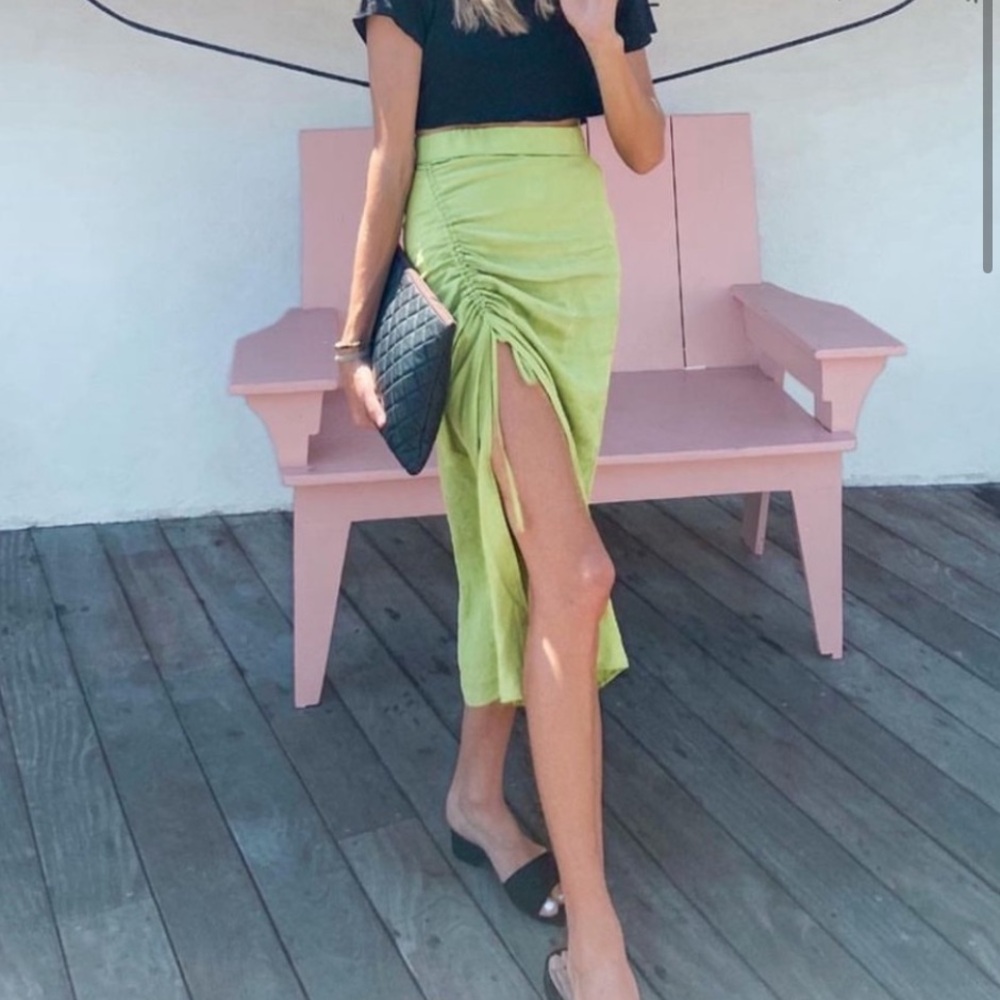 Zara green skirt with slit size M